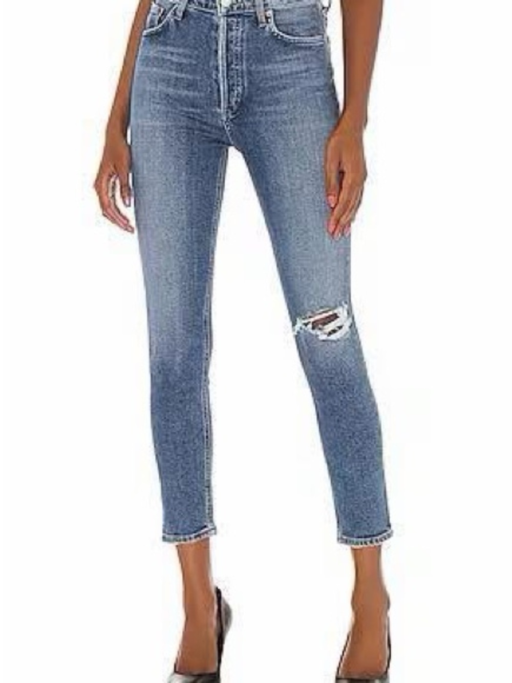 Agolde High-Rise Distressed Skinny Jeans, 24